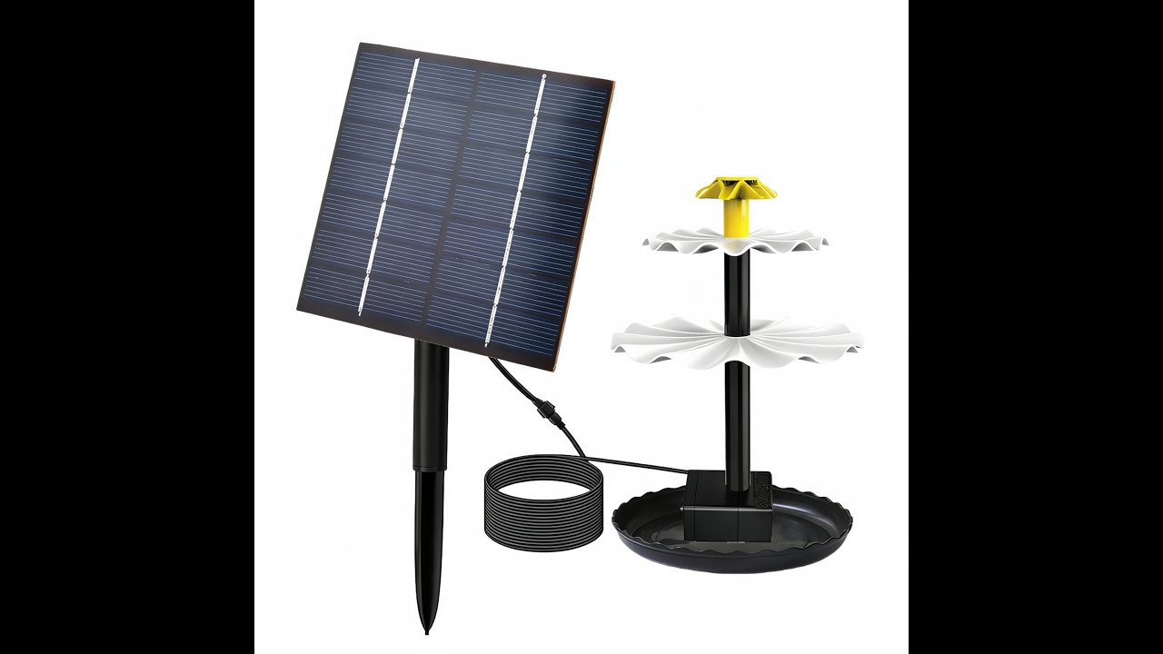 2.5W 3-Tier Solar Fountain Water Pump for Birdbath Garden & Pond
