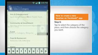 How to create a new location on Facebook® app