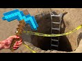 I dug a real tunnel using ONLY a toy Minecraft pickaxe...