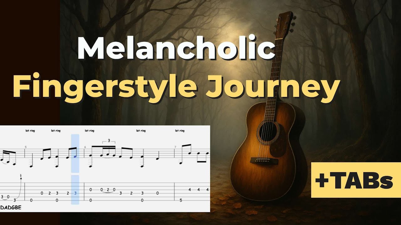 Melancholic Fingerstyle Journey – Emotional Guitar Repertoire (5 Songs) | Kadifem Tabs