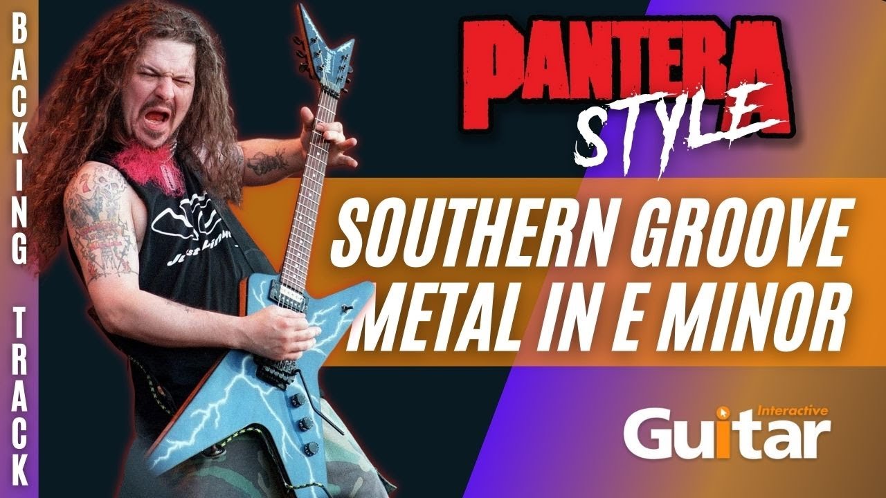 Pantera Style Riff Pantera Style Southern Groove Metal Guitar Backing Track in E minor ...