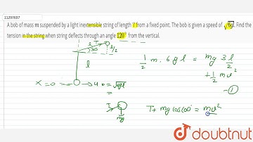 A bob of mass m suspended by a light inextensible string of length 