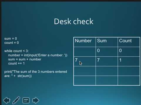 Python Loop & Desk Check - YouTube