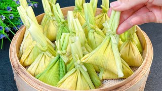 I just found out today that you can make zongzi with corn, you don’t even need to buy zongzi leaves