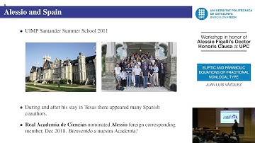 1st talk: Elliptic and parabolic equations of fractional nonlocal type. Juan Luís Vázquez (UAM).