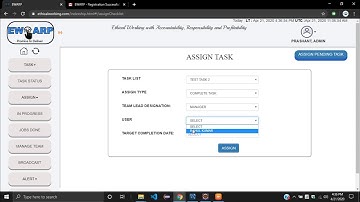 #18 EWARP  (digital checklist - Manager Console) - ASSIGN TASK