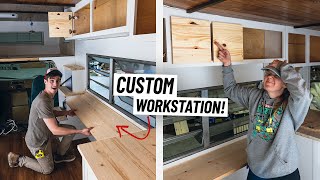 RV Renovation  Installing CUSTOM Folding Desk & Stairs + Huge Cabinet Fail!  (Ep. 25)