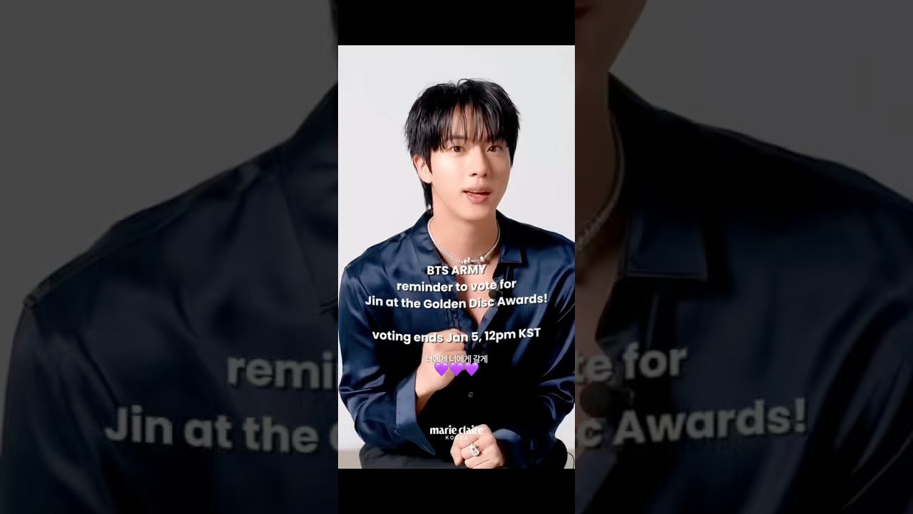 BTS ARMY 💜 reminder to vote for Jin at the Golden Disc Awards!