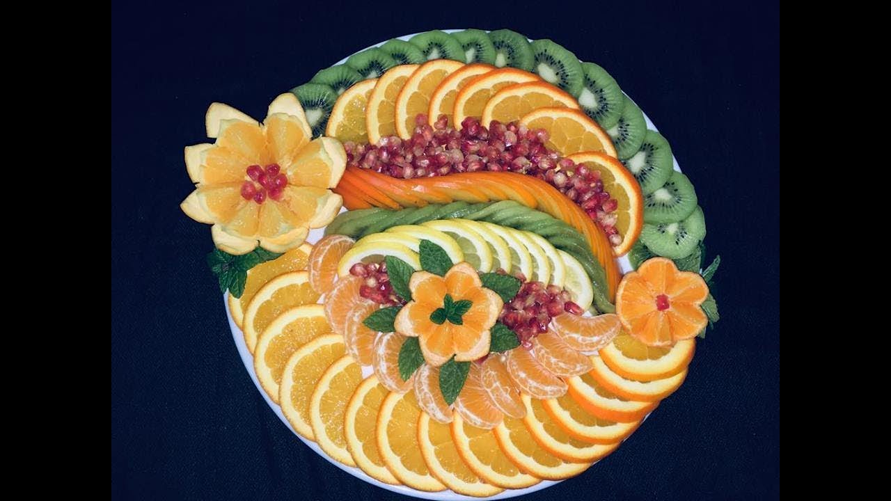 تزيين الفواكه بطريقة سهلة وشكل جميل/ How to decorate a plate of fruits