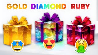 Choose Your Gift...!  Gold or Diamond or Ruby  How Lucky Are You?  Mouse Quiz