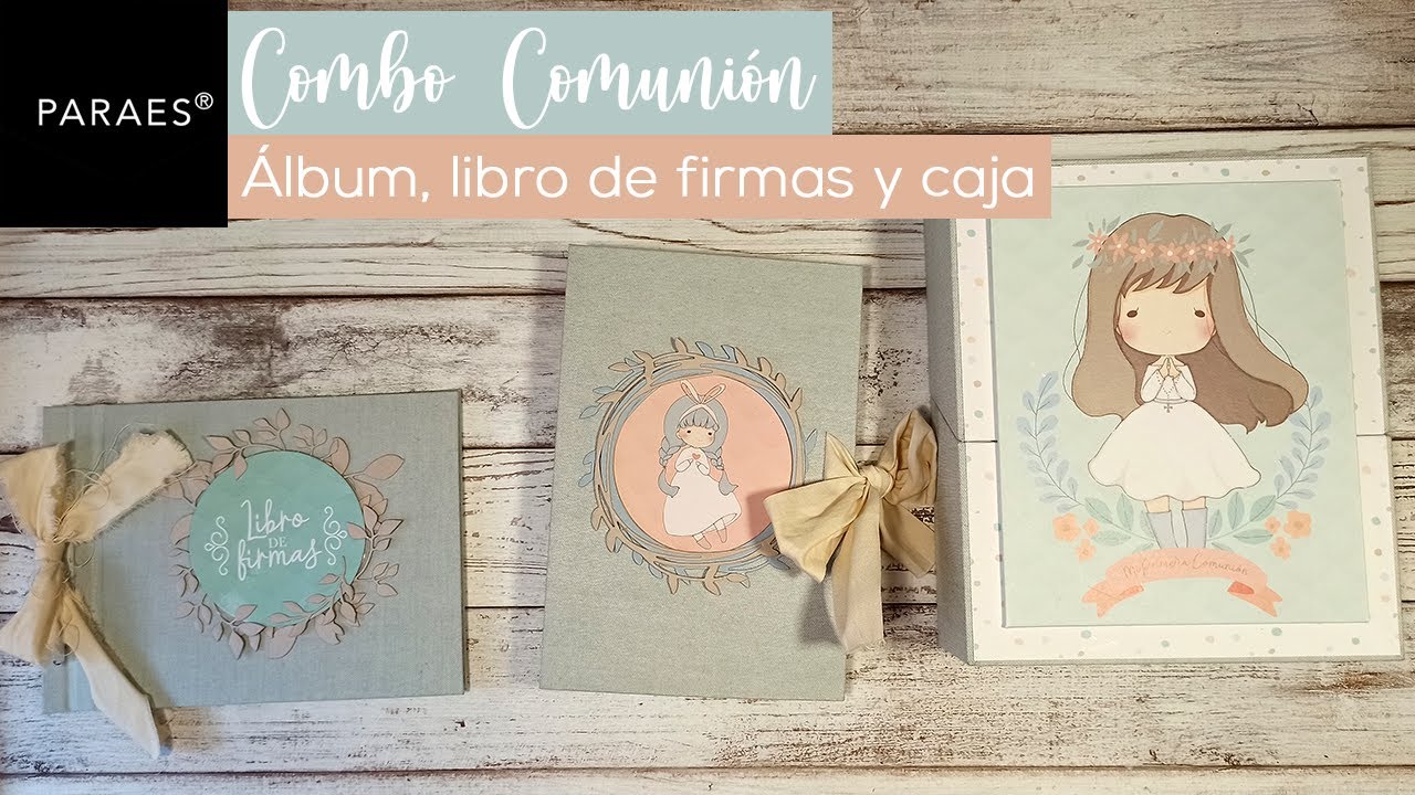 Libro de firmas/Álbum Primera Comunión - Con un poco de papel