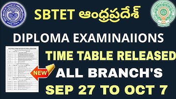 AP DIPLOMA REGULAR, SUPPLY TIME TABLE RELEASED | SBTET LATEST NOTIFICATION