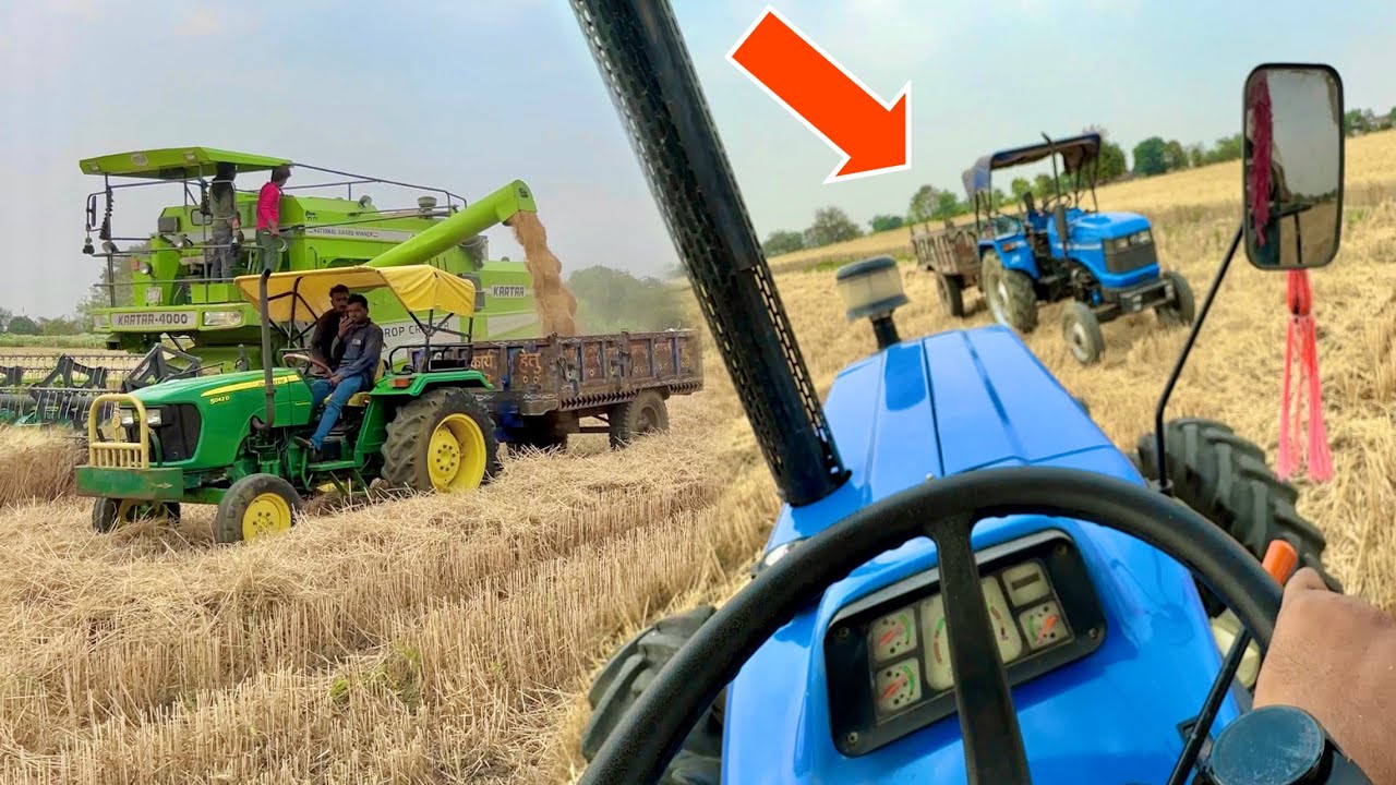 Part-2 गेहूँ की कटाई New Holland 3630 Full Loaded Tralla Stuck बड़ी मुश्किल की चड़ा है ऊपर John Deere