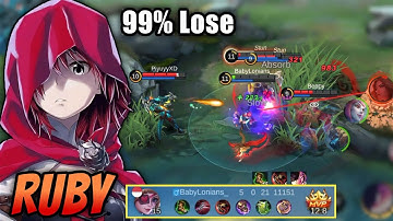99% Ruby Hampir Mati Di Gang | Build Ruby Tersakit 2022 | Top 1 Global Ruby - MLBB