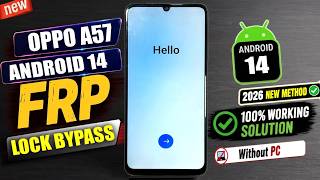 Oppo A57 Frp Bypass Android 14 2026 New Security 100% Working No Pc Required