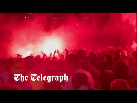 Australia fans wild world cup celebrations with flares after win against denmark