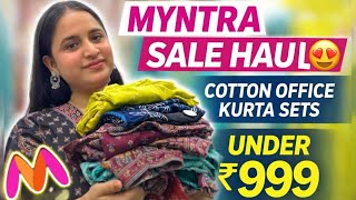 Myntra 2026 Trendy Collection COTTON KURTA SET | Myntra Latest Picks | UNDER1000/- #myntrahaul Wealth