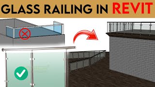 Glass railing in revit tutorials | Revit railing | Revit architectecture |revit tutorials in hindi |