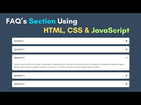 How to Create an Accordion using HTML, CSS & JavaScript
