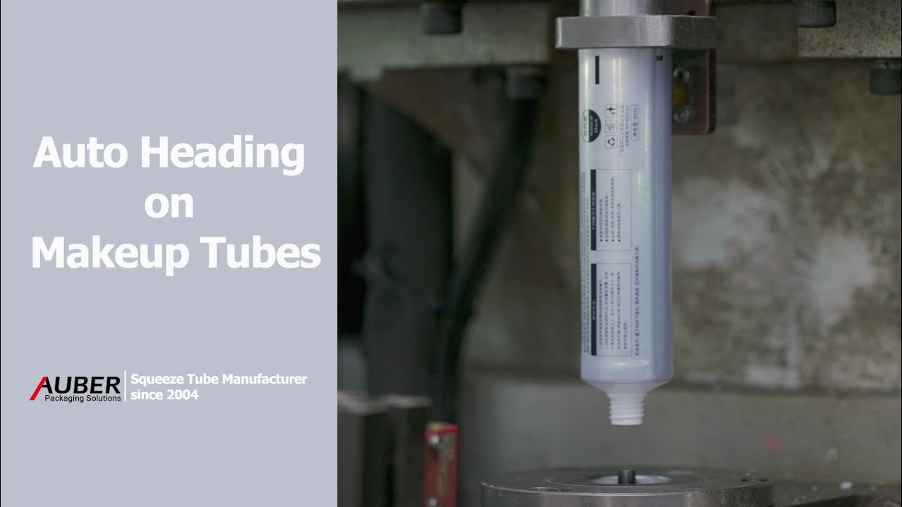 Auber packaging Auto Heading on makeup tubes - YouTube