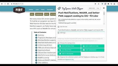 TagSpaces WebClipper | Demonstration