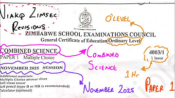 NOVEMBER 2025 COMBINED SCIENCE PAPER 1 ( PART 1) ZIMSEC 