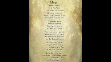 Thumbnail of Elegy by Jimmy Osborne from Poetry for the Soul🙏😎. #poetry #poetrytherapy #elegy #eulogy #afterlife