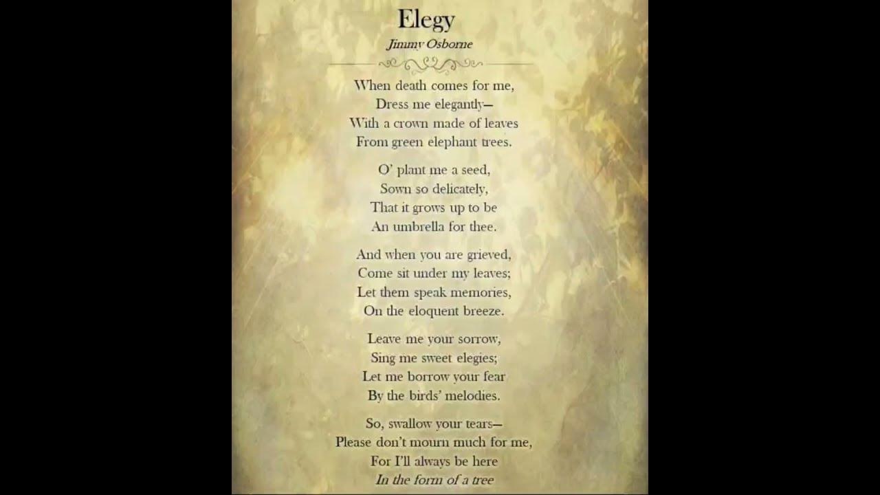 Elegy by Jimmy Osborne from Poetry for the Soul🙏😎. #poetry #poetrytherapy #elegy #eulogy #afterlife