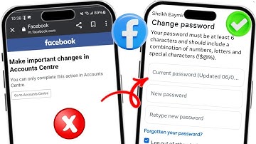 Make important changes in Accounts Center Facebook password change problem