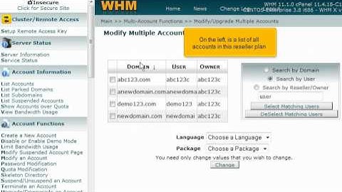 Using multi-account functions in WHM | FastDot Cloud Hosting