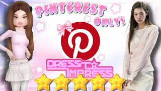 Only Using The FIRST OUTFIT on PINTEREST In DRESS TO IMPRESS!