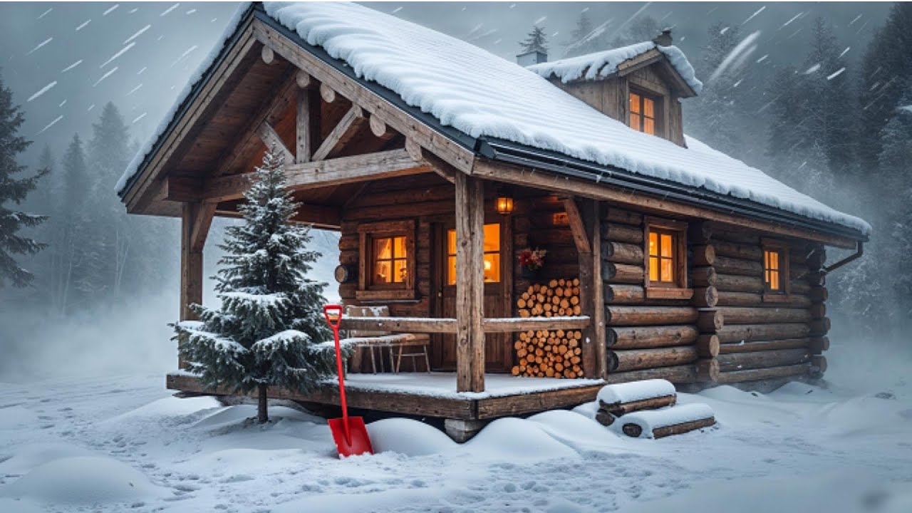 Hành Trình Sinh Tồn - Xây Nhà Trong Rừng Tuyết | Người Đàn Ông Xây Dựng Ngôi Nhà Gỗ Khổng Lồ
