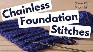 Chainless Foundation Stitches ~ Single, Half Double and Double