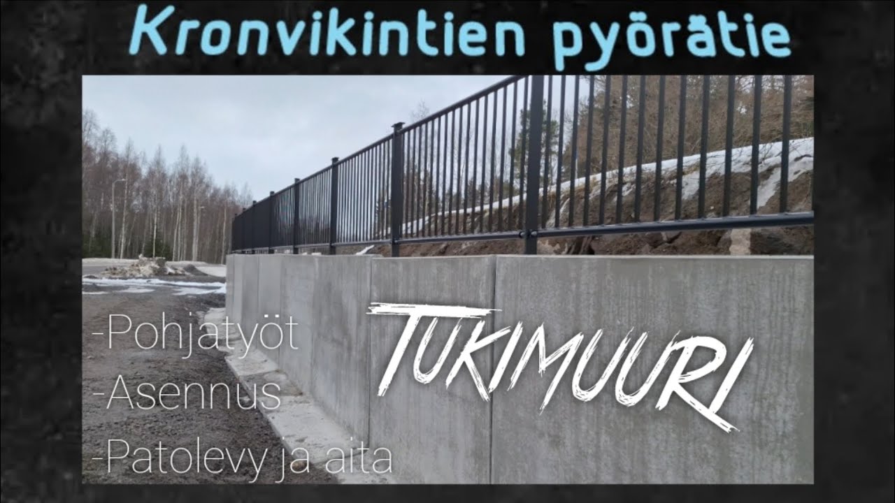 Tukimuurin asennuksen eri vaiheet