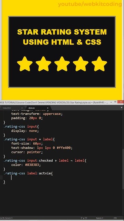 Simple 5 Star Rating Page | Html And CSS(Time-lapse) #shorts - YouTube