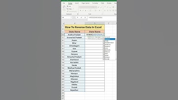 How To Reverse Data In Excel Using Index & Rows Formula