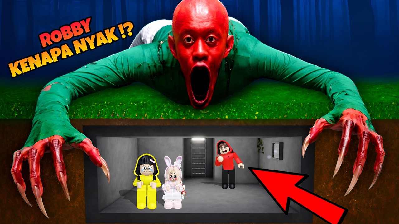 Yuta, Mio Dan Babby Celine Harus Sembunyi Di Bunker Karena Ada Robby Kenapa Nyak || ROBLOX