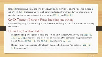 Understanding Fancy Indexing vs. Slicing in Numpy