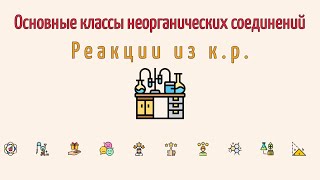 картинка: Основные классы неорганических соединений / Реакции из КОНТРОЛЬНОЙ / химия 8 класса