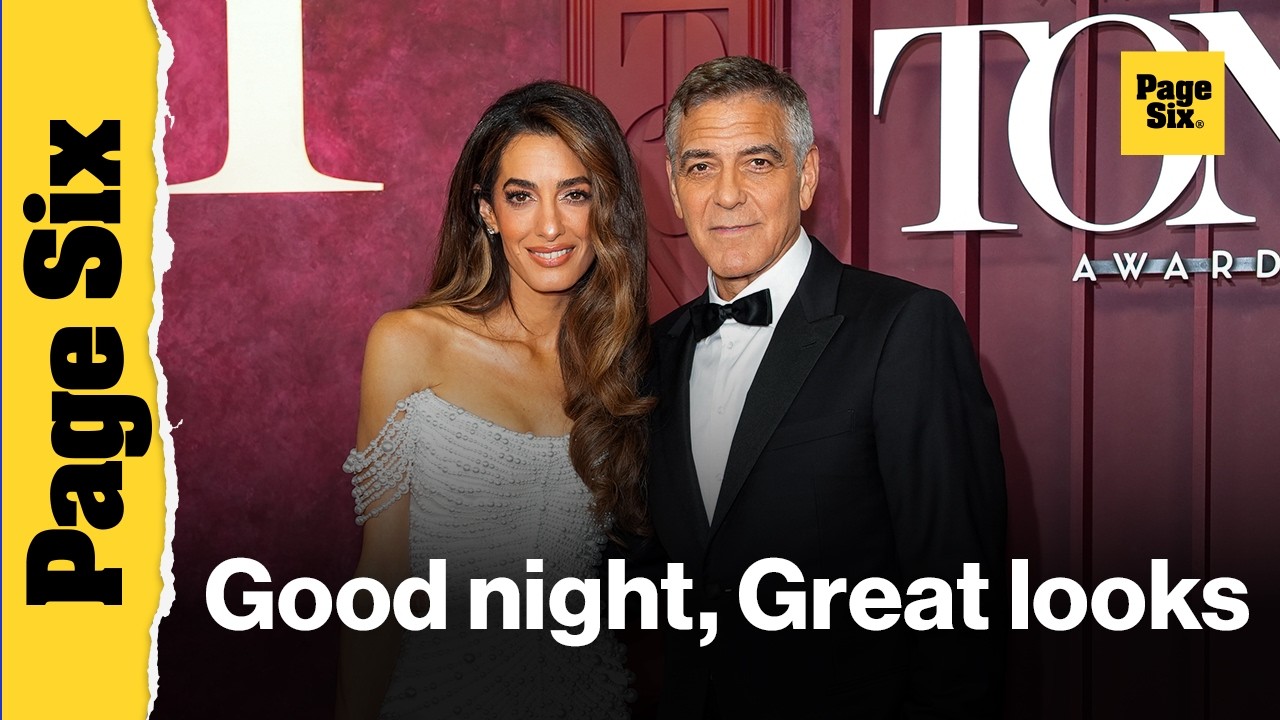 amal clooney tony awards 2025 dress Amal Clooney Drips in Pearls at Tony Awards 2025 in Tamara Ralph Dress