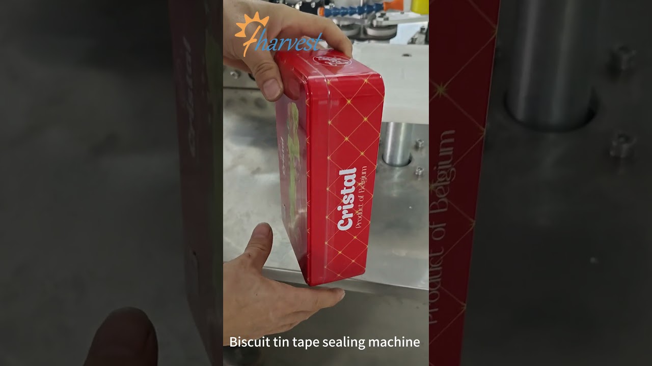Biscuit Tin Tape Sealing Machine , Semi Auto Taping Around Sealing Machine for Cookies Box  