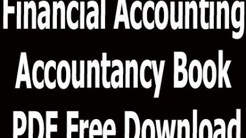 Financial Accounting Accountancy Book PDF Free Download