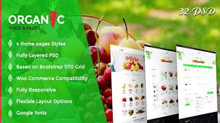 Organic Foods and Fruits PSD Template | Themeforest Website Templates and Themes