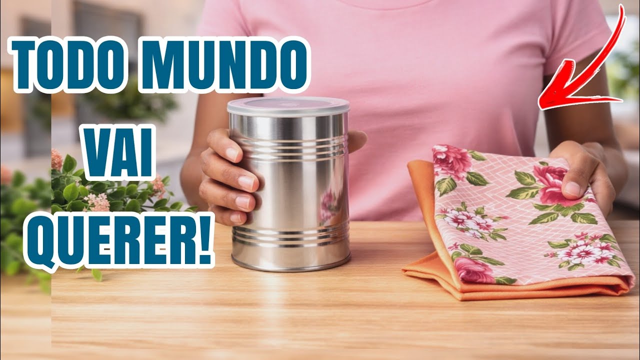 Удивительно! Никто раньше не придумывал ничего подобного, используя банку и ткань.