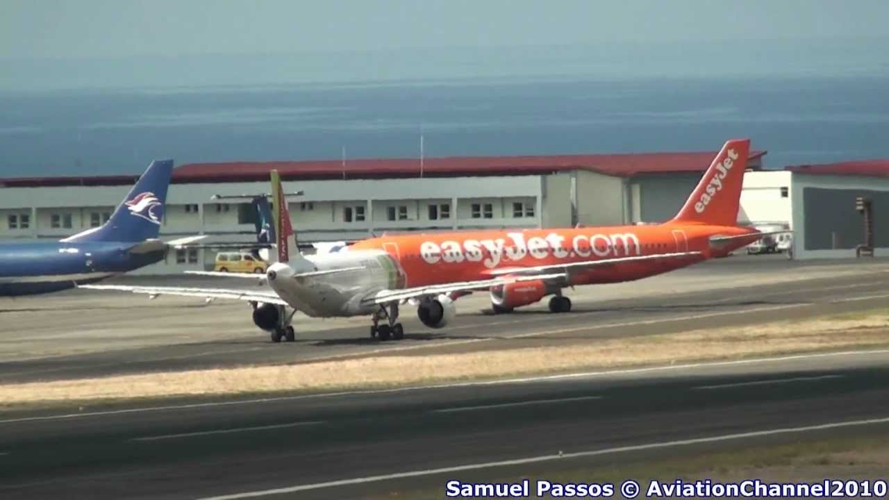 The Orange Easyjet 200th Airbus G-EZUI at Madeira - YouTube