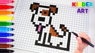 Рисунки по клеточкам - Собака | Pixel Art - How to draw a dog