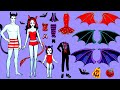 Paper Dolls Family Dress Up - Vampire Costumes Shoes & Accessories Dresses Handmade Quiet Book #2