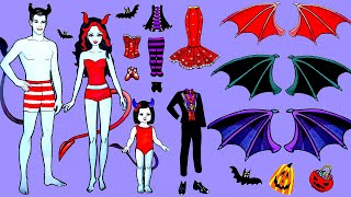 Paper Dolls Family Dress Up - Vampire Costumes Shoes & Accessories Dresses Handmade Quiet Book #2