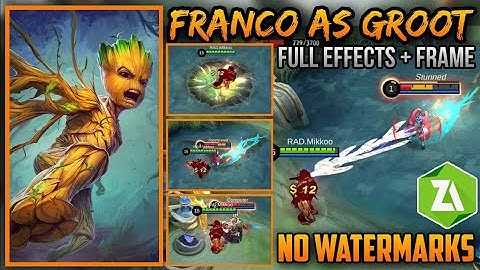FRANCO AS GROOT SKIN SCRIPT | FULL EFFECTS | FRAME | ALL PATCH | FRANCO CUSTOMIZED SKIN SCRIPT