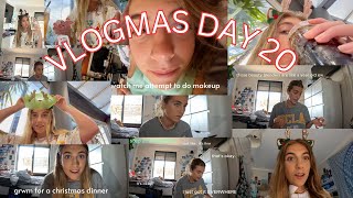 VLOGMAS DAY 20: grwm for a christmas dinner and watch me attempt to do makeup